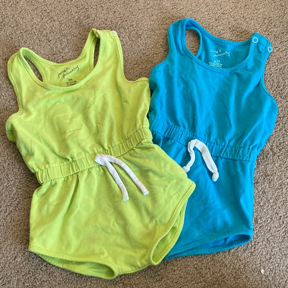 June & January romper bundle; size 3/4